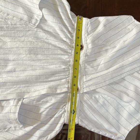 Mango sleeveless buttoned  wrap white with blue line dress , size US S - Picture 8 of 15